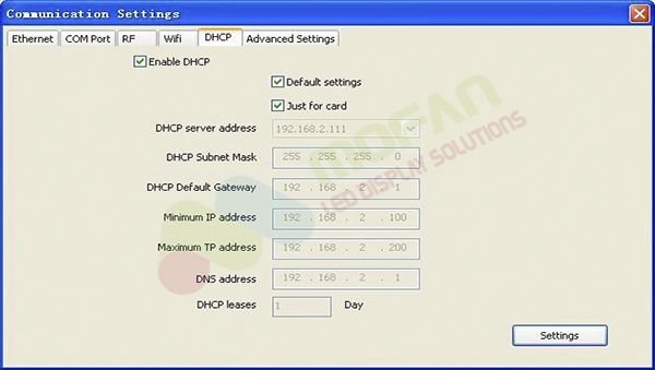 DHCP trong phần mềm LED HD 2018