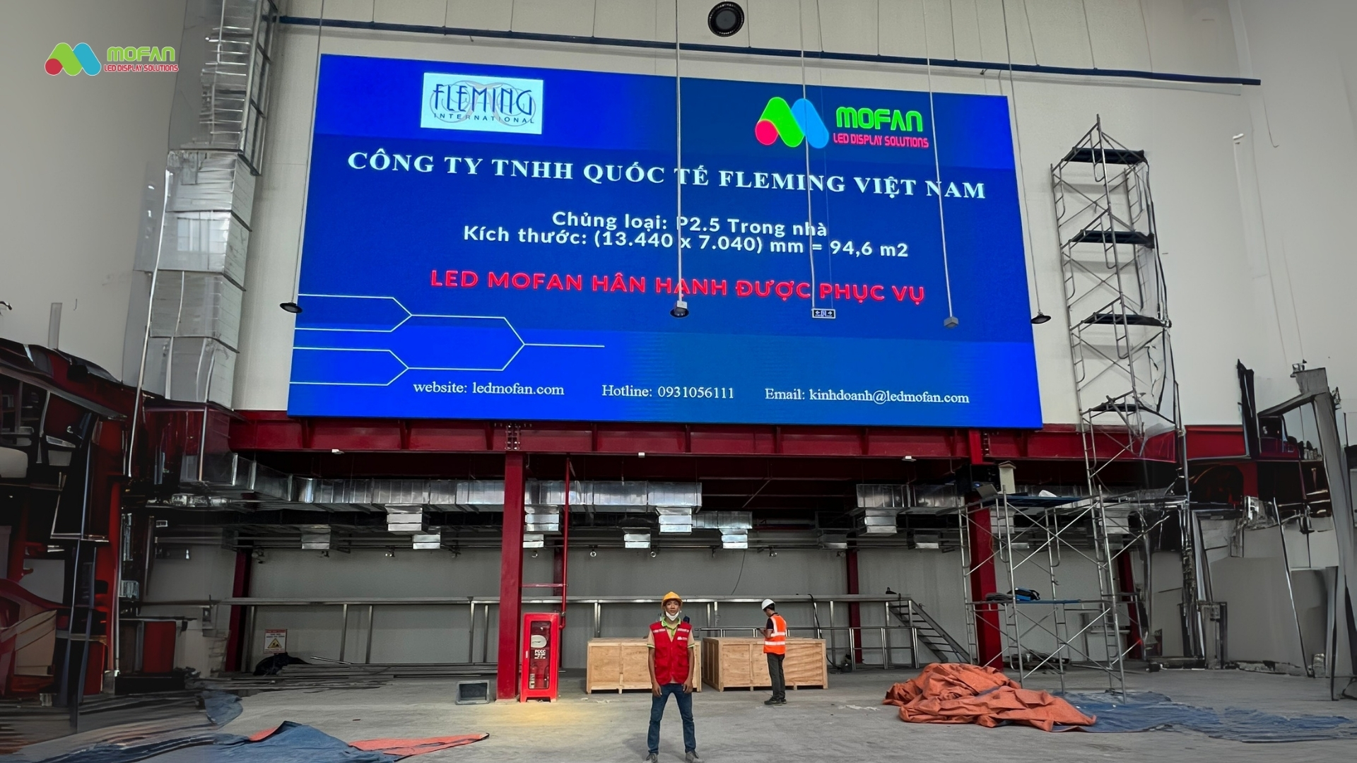 Màn hình LED P2.5 trong nhà tại xưởng sản xuất - LEDMofan