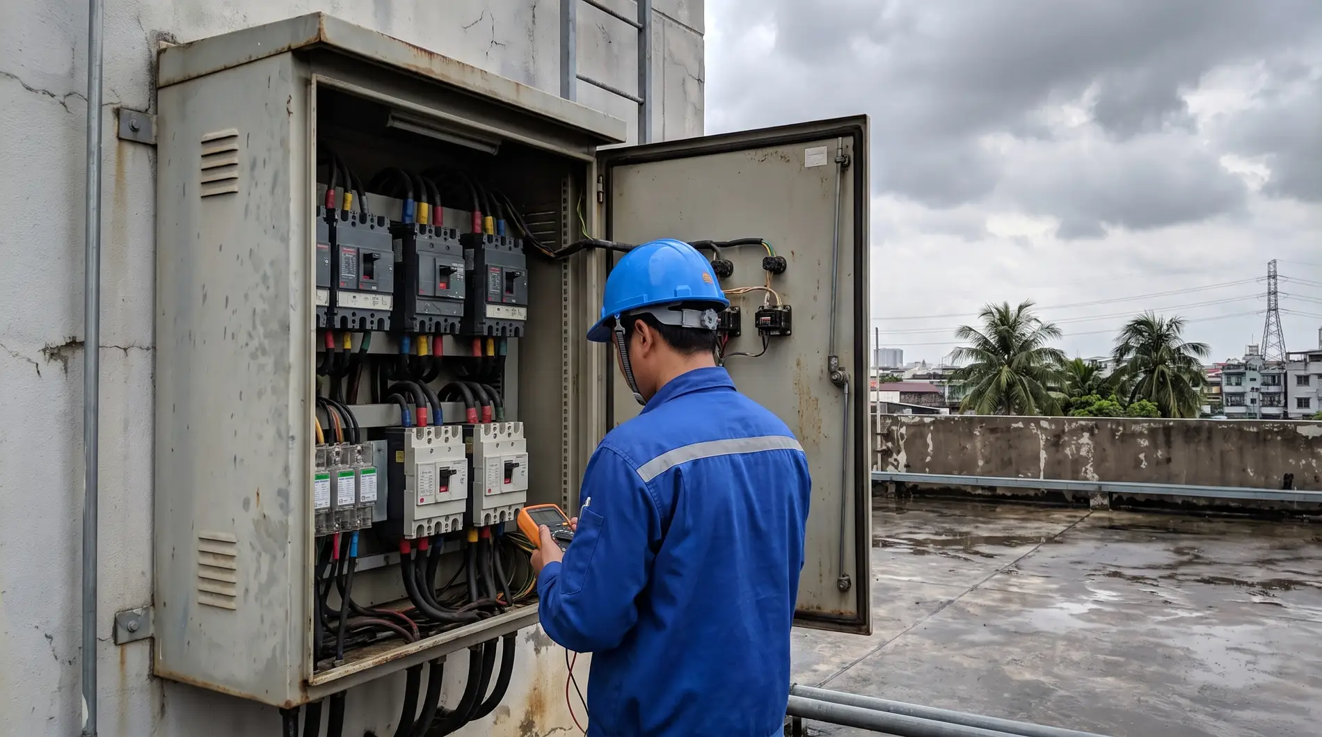 Chuyện Gì Xảy Ra Với Màn Hình LED Ngoài Trời Khi Gặp Mưa Bão Lớn? 2 Rui-ro-chap-chay-man-hinh-LED-ngoai-troi-khi-mua-bao-lon